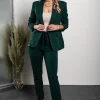 Completo pantalone e blazer elegante Estrena, verde scuro