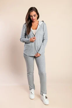 Completo tuta con zip, grigio chiaro