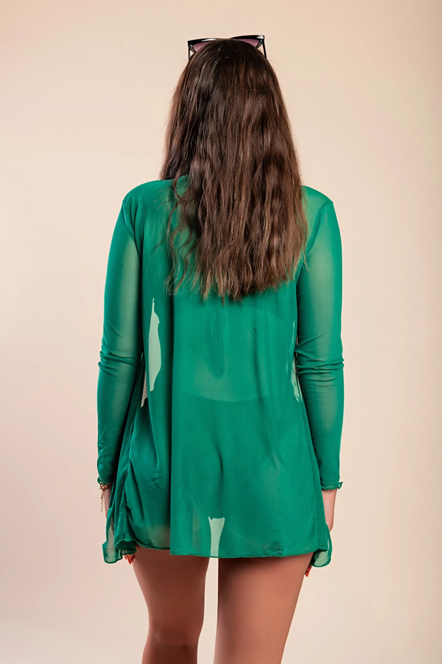 Costume da bagno 3 pezzi con mantella, verde