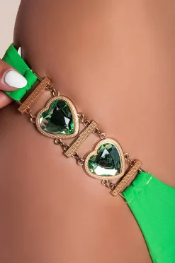 Costume due pezzi con dettaglio decorativo, verde chiaro