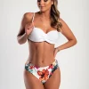 Costume due pezzi con reggiseno imbottito, bianco