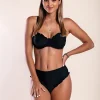 Costume due pezzi con volant, nero