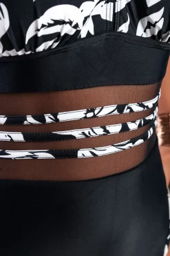 Costume intero con stampa floreale, bianco