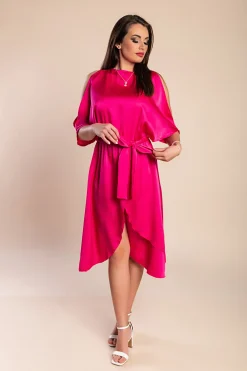 Elegante abito midi con cut-out Thiena, fucsia
