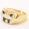 Elegante anello con motivo farfalla, colore oro