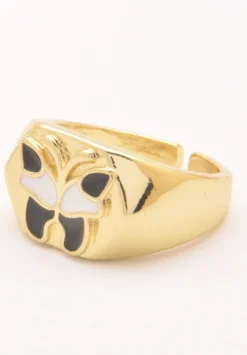 Elegante anello con motivo farfalla, colore oro