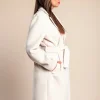 Elegante cappotto abbottonato, beige