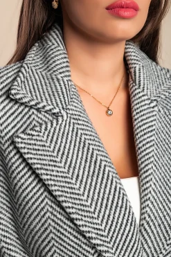 Elegante cappotto abbottonato, nero