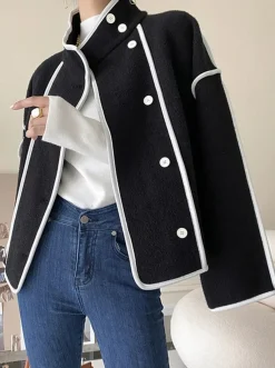 Elegante cappotto corto, nero