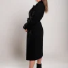Elegante cappotto lungo con bottoni, nero