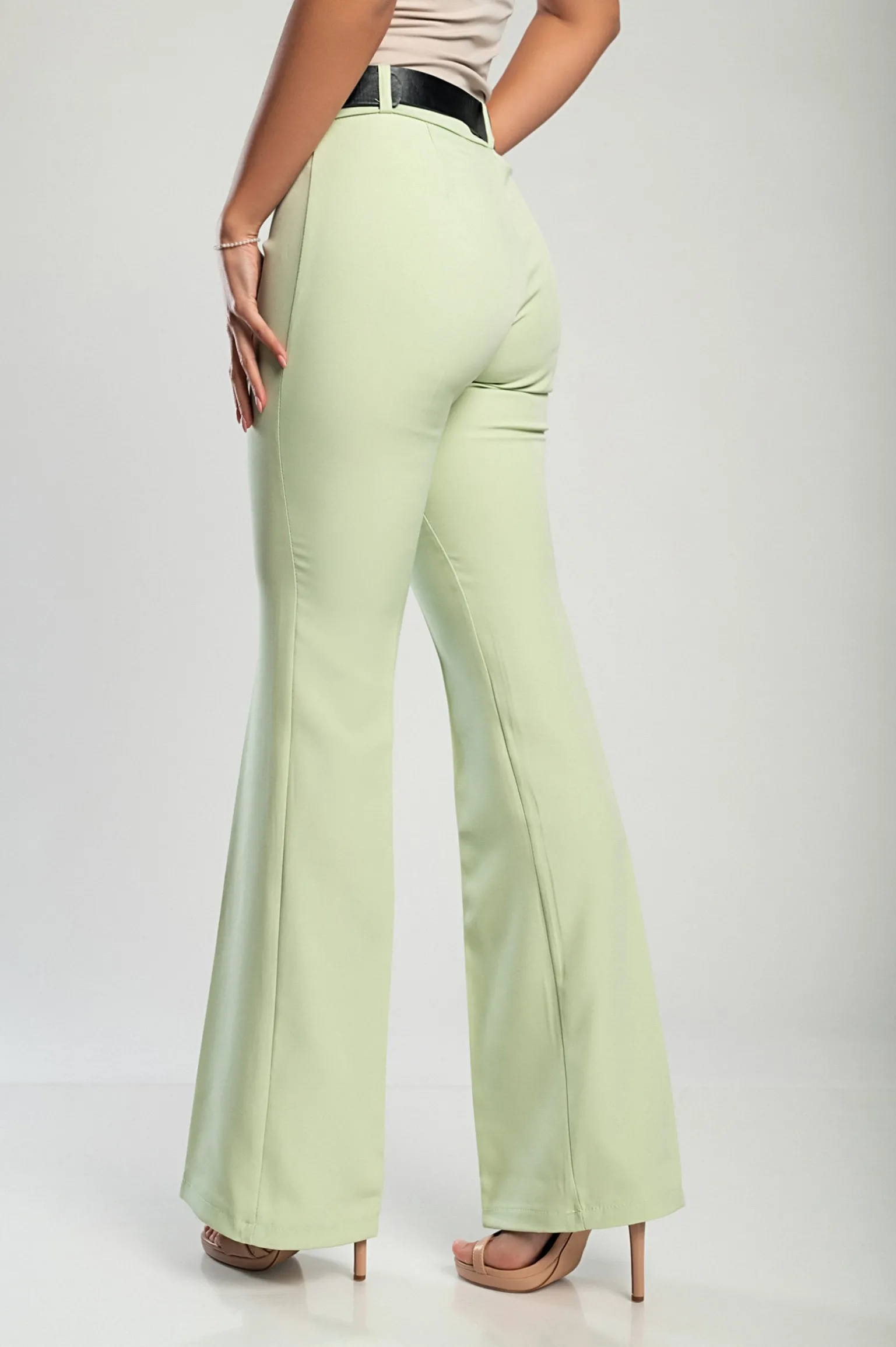 Elegante pantalone lungo Casera, pistacchio