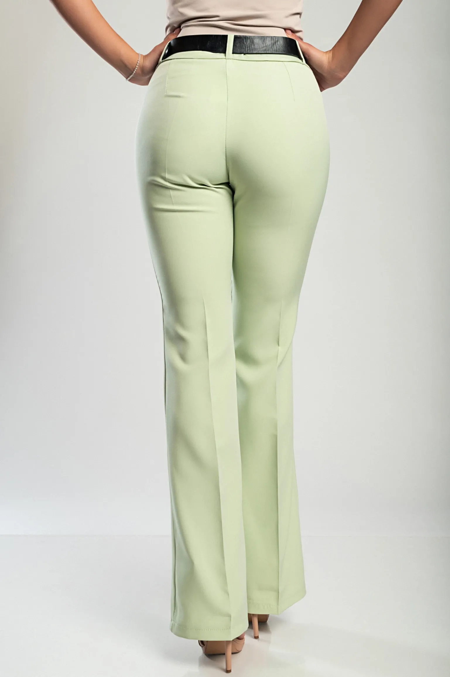 Elegante pantalone lungo Casera, pistacchio