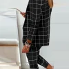 Elegante tailleur pantalone con motivo a rombi  Estrena, nero - diamante
