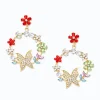 Eleganti orecchini a bottone con strass, ART386, multicolore