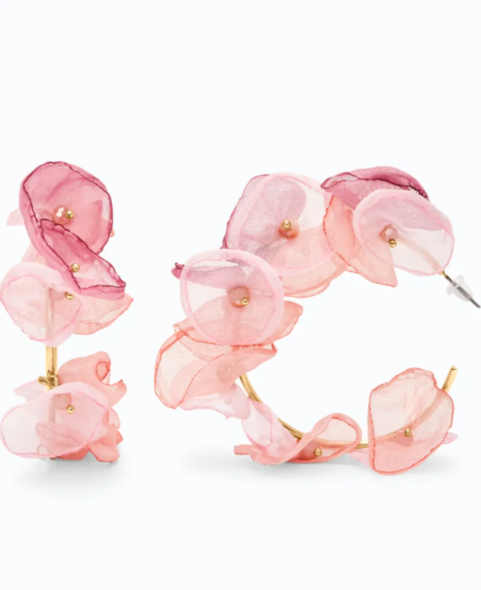 Eleganti orecchini con fiori, rosa