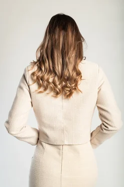 Giacca corta in tweed, beige