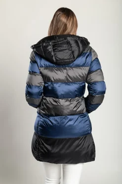 Giacca lunga con cappuccio, 2217, blu