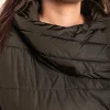 Giacca lunga imbottita, colore militare