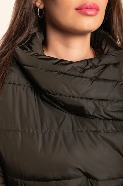 Giacca lunga imbottita, colore militare