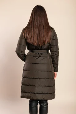 Giacca lunga imbottita, colore militare