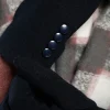 Guanti con bottoni decorativi, blu