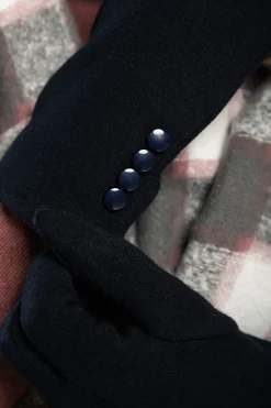 Guanti con bottoni decorativi, blu
