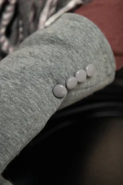 Guanti con bottoni decorativi, grigio chiaro