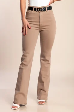 Jeans a zampa, cammello