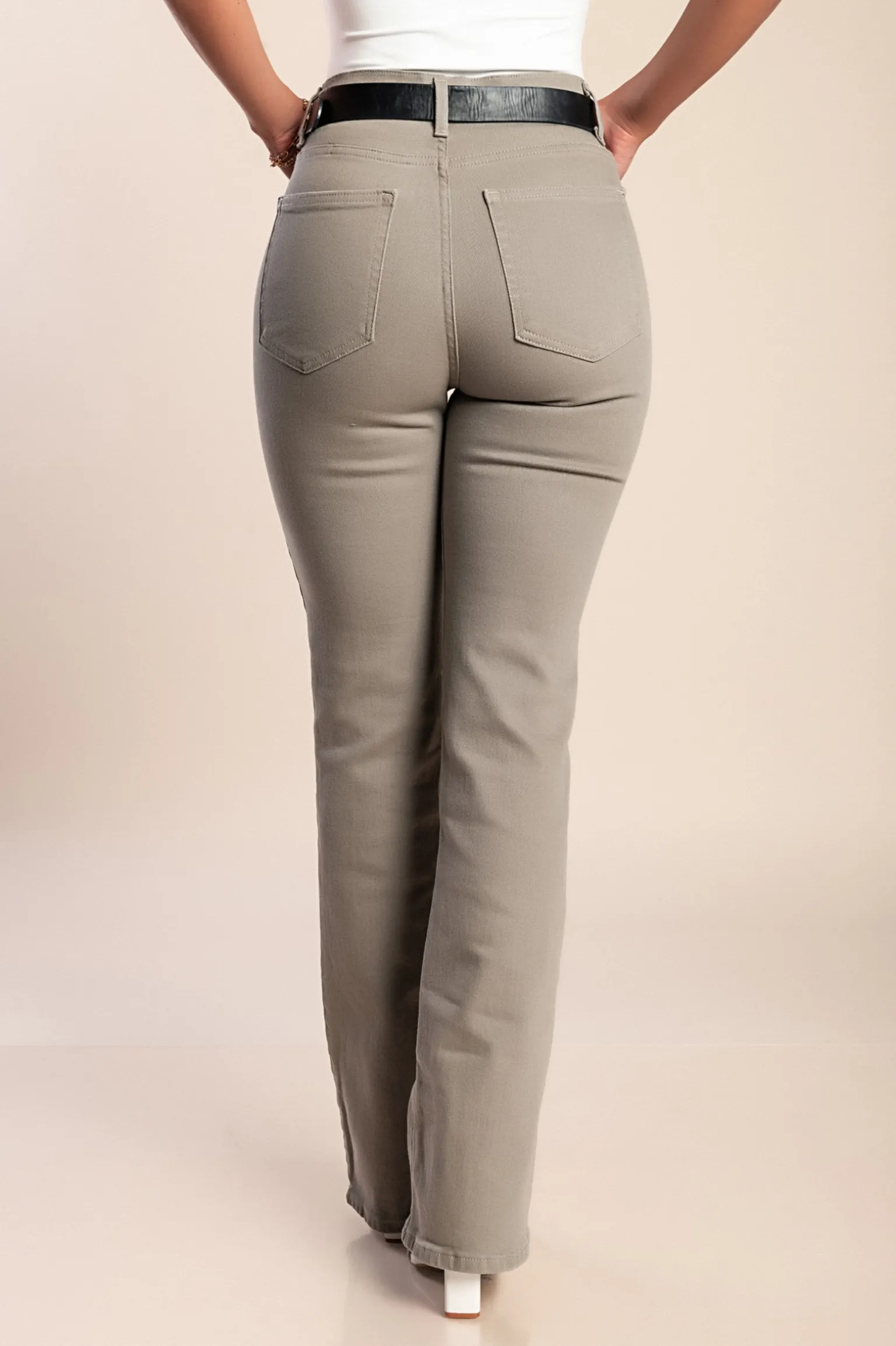 Jeans a zampa d'elefante, grigio