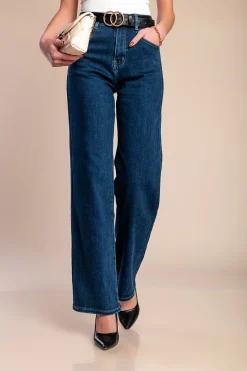 Jeans termici con gamba dritta, blu scuro