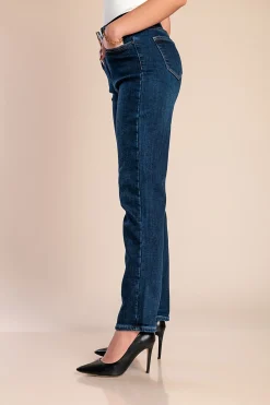 Jeans termici taglie forti con pantaloni attillati, blu scuro