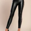 Leggings eleganti in ecopelle Margaretta, leopardati