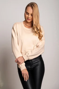 Maglietta sportiva a maniche lunghe in cotone Avesta, beige