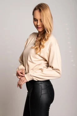 Maglietta sportiva a maniche lunghe in cotone  Avesta, beige