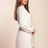 Mini abito con cintura, beige