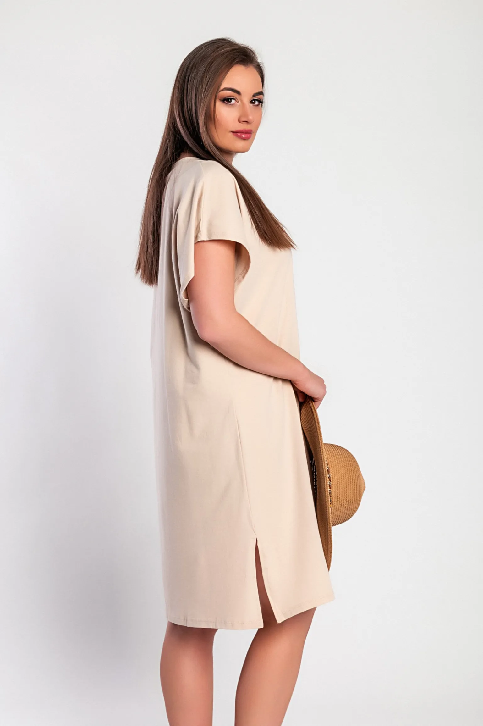Mini abito con maniche ampie, beige
