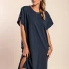 Mini abito con maniche ampie, blu scuro