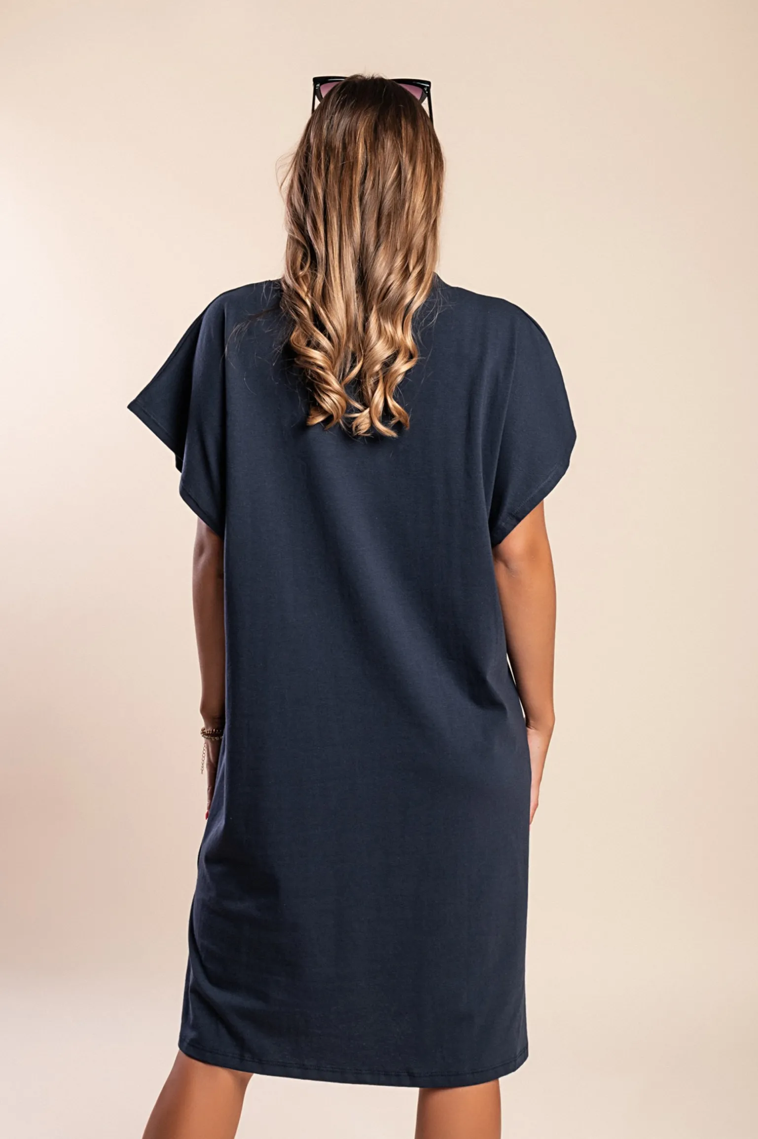 Mini abito con maniche ampie, blu scuro