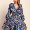 Mini abito con stampa, colore blu royal