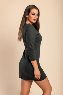 Miniabito dalla vestibilità ampia con maniche larghe, grigio