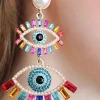 Orecchini pendenti con strass, ART381, multicolore