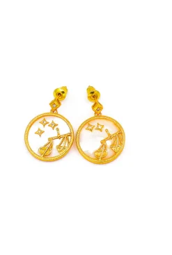 Orecchini rotondi, LIBRA, colore oro