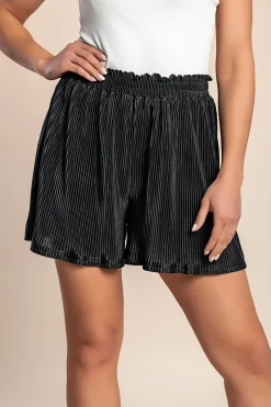Pantaloncini con elastico in vita, neri