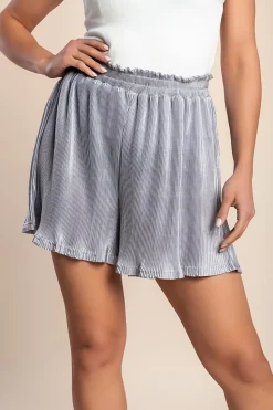 Pantaloncini con elastico in vita, grigio