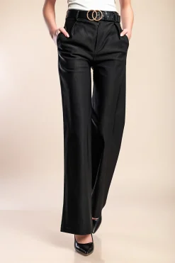 Pantaloni eleganti a vita alta, neri
