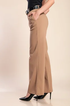 Pantaloni eleganti a vita alta, beige