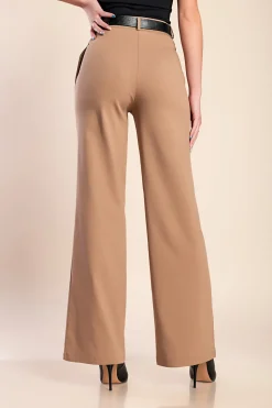 Pantaloni eleganti a vita alta, beige