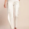 Pantaloni eleganti con volant, panna