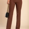 Pantaloni eleganti dal taglio dritto, marrone