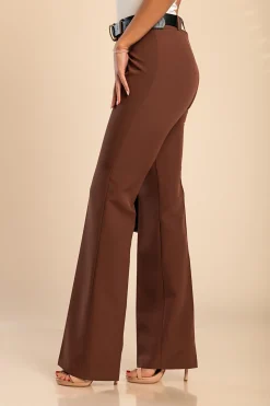Pantaloni eleganti dal taglio dritto, marrone